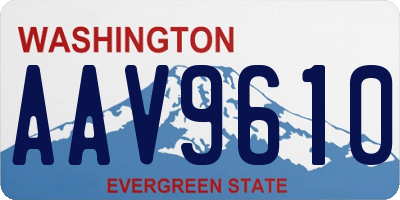 WA license plate AAV9610
