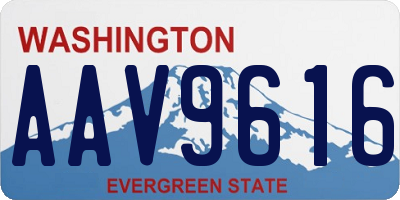 WA license plate AAV9616