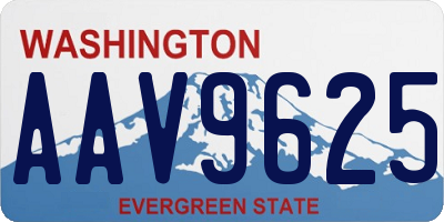 WA license plate AAV9625