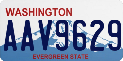 WA license plate AAV9629