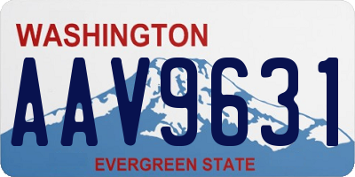 WA license plate AAV9631