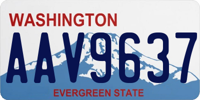 WA license plate AAV9637