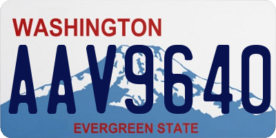 WA license plate AAV9640