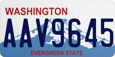WA license plate AAV9645