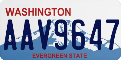 WA license plate AAV9647