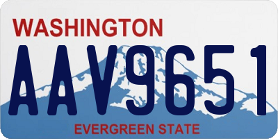 WA license plate AAV9651