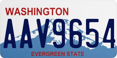 WA license plate AAV9654