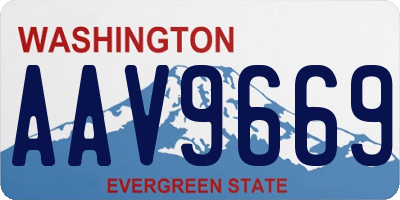 WA license plate AAV9669