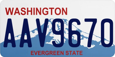 WA license plate AAV9670