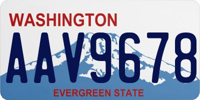 WA license plate AAV9678