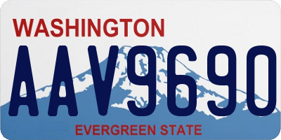 WA license plate AAV9690