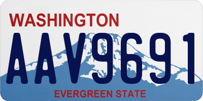 WA license plate AAV9691