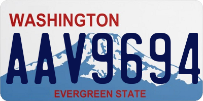 WA license plate AAV9694