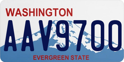 WA license plate AAV9700