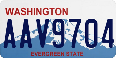 WA license plate AAV9704