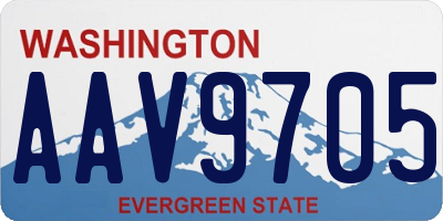 WA license plate AAV9705