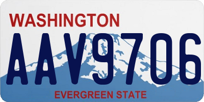 WA license plate AAV9706