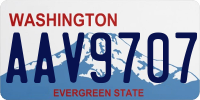 WA license plate AAV9707