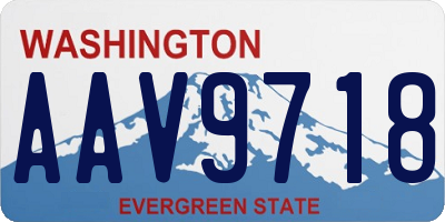 WA license plate AAV9718