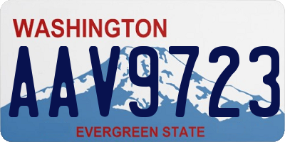 WA license plate AAV9723
