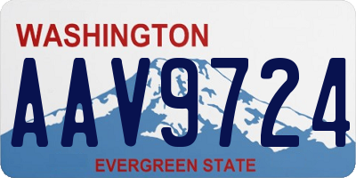 WA license plate AAV9724