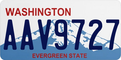WA license plate AAV9727