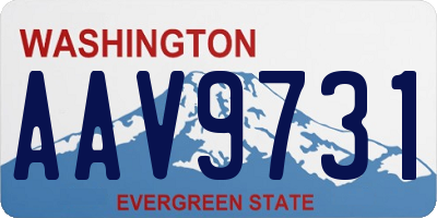 WA license plate AAV9731