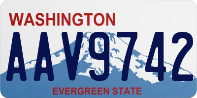 WA license plate AAV9742