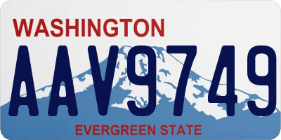 WA license plate AAV9749