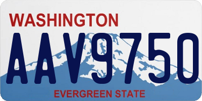 WA license plate AAV9750