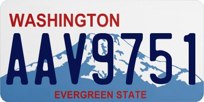 WA license plate AAV9751