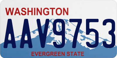 WA license plate AAV9753