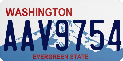 WA license plate AAV9754