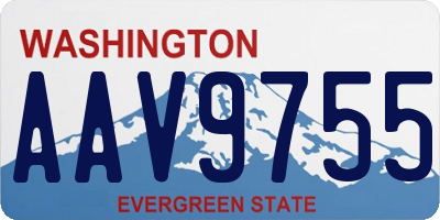 WA license plate AAV9755