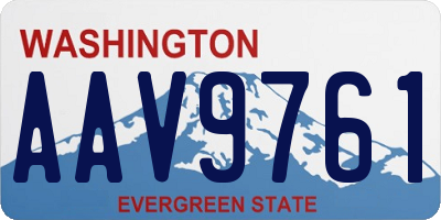 WA license plate AAV9761