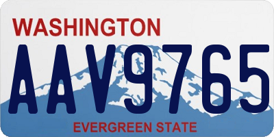 WA license plate AAV9765