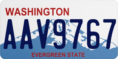 WA license plate AAV9767