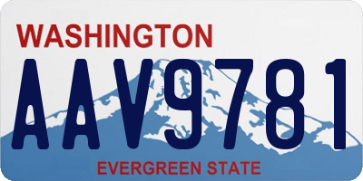 WA license plate AAV9781