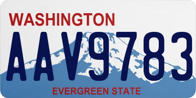 WA license plate AAV9783