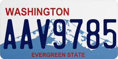 WA license plate AAV9785