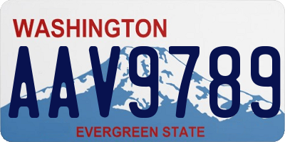 WA license plate AAV9789