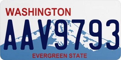 WA license plate AAV9793