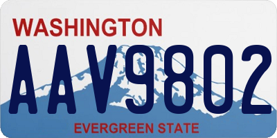WA license plate AAV9802