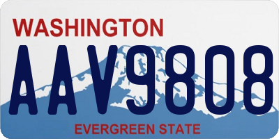 WA license plate AAV9808