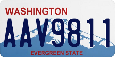 WA license plate AAV9811