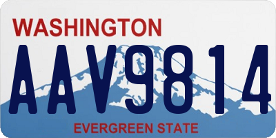 WA license plate AAV9814