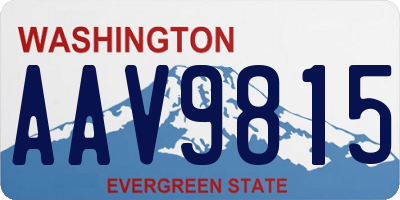 WA license plate AAV9815