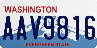 WA license plate AAV9816