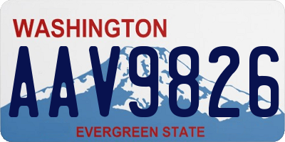 WA license plate AAV9826
