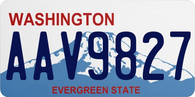 WA license plate AAV9827